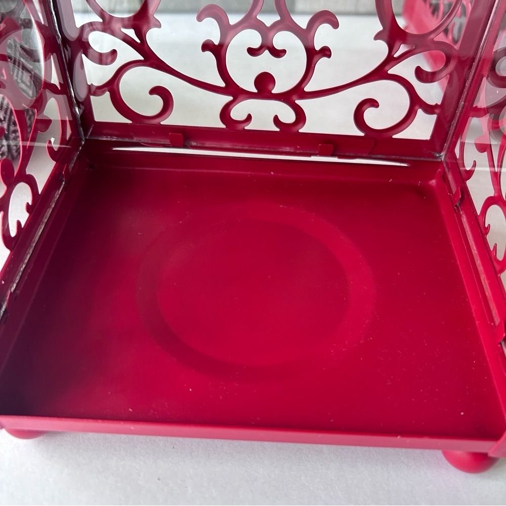 ๐ดIKEA Gottgora Vintage Red Scroll Decorative Metal Lantern - Picture 5 of 12